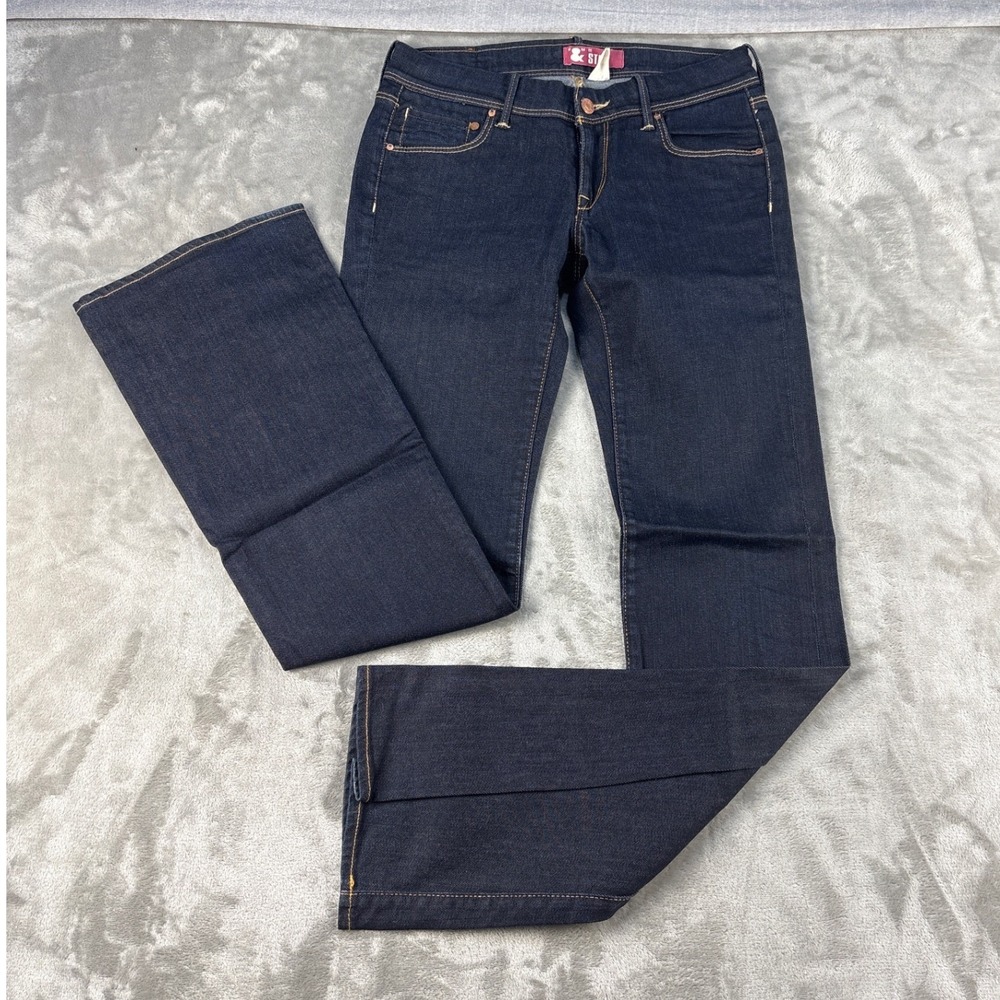 HM Star Womens 27 Dark Indigo Low Rise Bootcut Flap Pocket Jeans Made in Turkey